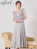 【即日発送】送料無料！【sifeel】ウエストチュールミディアムドレス/キャバドレス【S-Lサイズ/2カラー】[OF03] 【YN】dzwvLD