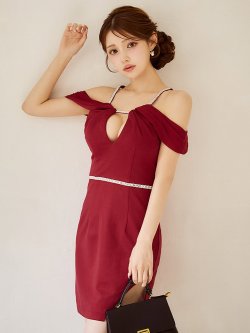 フロントカットアウトオフショルミニドレス/キャバドレス【XS-Mサイズ/1カラー】[OF03] 【YN】dzwuGI