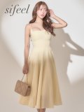 【sifeel/シフィール】スクエアネックキャミフレアワンピースドレス/キャバドレス【S-Lサイズ/1カラー】[OF03] 【YN】LD