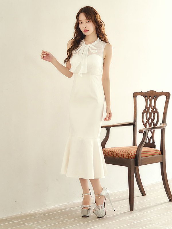 画像3: リボンマーメイドワンピースドレス/キャバドレス【S-Lサイズ/2カラー】[OF03]【YN】dzcLD