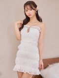 リボンビジューシャーリングミニドレス/ベアトップ/キャバドレス【XS-Mサイズ/1カラー】[OF03] 【YN】dzwBF
