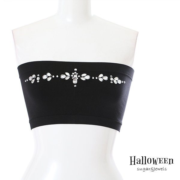 画像3: 【ハロウィン小物】ビジュー付きベアトップインナー【Fサイズ/2カラー】[HC03]