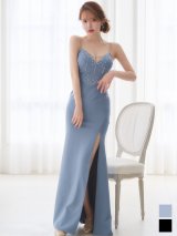 ビジューストレッチサイドスリットロングドレス/キャバドレス【S-Lサイズ/2カラー】[OF03]【YN】dzcv