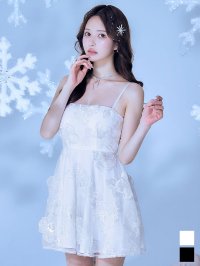 キャミソールフラワーシフォンミニドレス/キャバドレス【S-Mサイズ/2カラー】[OF03]【YN】dzwvAG