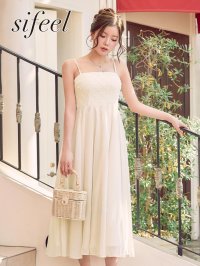 送料無料！【sifeel/シフィール】キャミソール/ノースリーブ/フレア/ワンピース/ミディアム/キャバドレス【XS-Lサイズ/1カラー】[OF03]【YN】dzjvLD