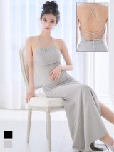 送料無料！バックオープンラメタイトロングドレス/キャバドレス【S-Lサイズ/2カラー】[OF03]【YN】dzqu