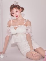 オフショルパフスリーブペプラムミニドレス/キャバドレス【XS-Lサイズ/1カラー】[OF03]【YN】dzwBF