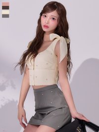 送料無料!リボンショルダーバイカラーセットアップドレス/キャバドレス【XS-Lサイズ/2カラー】【予約商品/1月下旬発送予定】[OF03]【YN】dzweBF