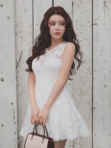 レース/シアー/ノースリーブ/フレアスカート/ワンピース/ミニドレス/キャバドレス【S-Mサイズ/1カラー】[OF03] 【YN】dzyBF