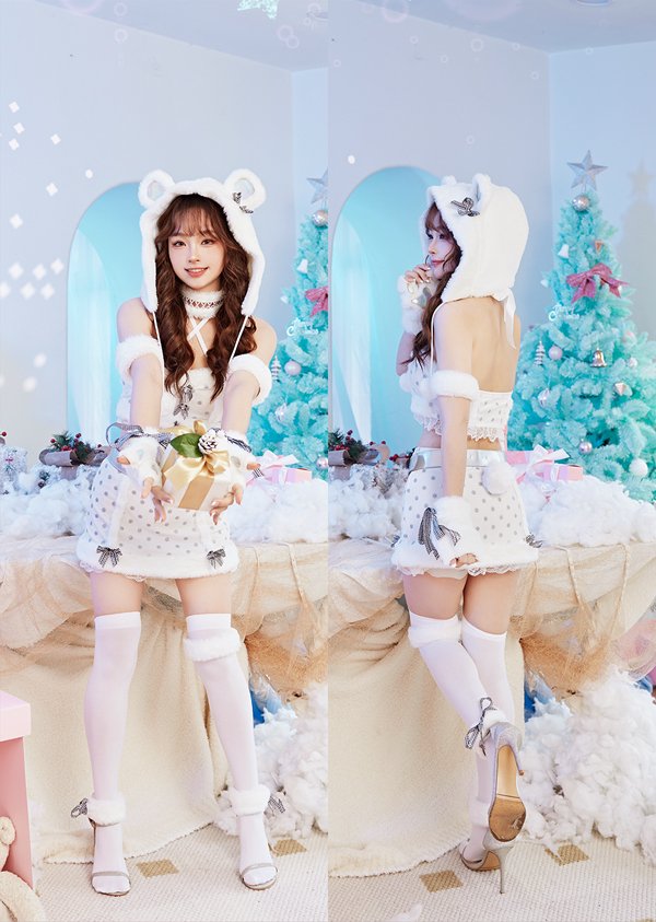 画像5: 【即日発送】【クリスマスコスプレ10点セット】【Malymoon/マリームーン】オーロラ白くまサンタ【フリーサイズ/1カラー】[OF03]