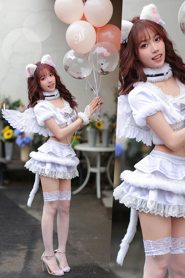 画像4: 【即日発送】猫耳天使【マリームーン】【ハロウィンコスプレ8点セット】【フリーサイズ/1カラー】[HC03]