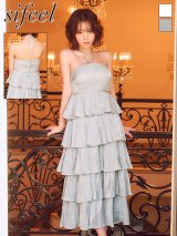 送料無料！【sifeel/シフィール】ホルターネック/ビジュー/フリル/ティアード/胸元隠し/ワンピース/ロングドレス/キャバドレス【XS-Mサイズ/2カラー】[OF03]【YN】dzwsLD