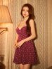 ワインレッド　モデル：ももか　身長：156cm　着用サイズ：Sサイズ