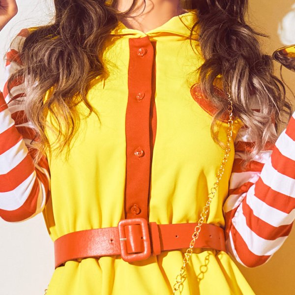 画像5: 【SALE!!】【即日発送】ハンバーガーショップガール/ウェイトレスコスプレ/フレアスカート/ロングスリーブ/Aライン【ハロウィン3点セット】【S-XLサイズ/1カラー】(B017SB/STEE07R)[HC02]