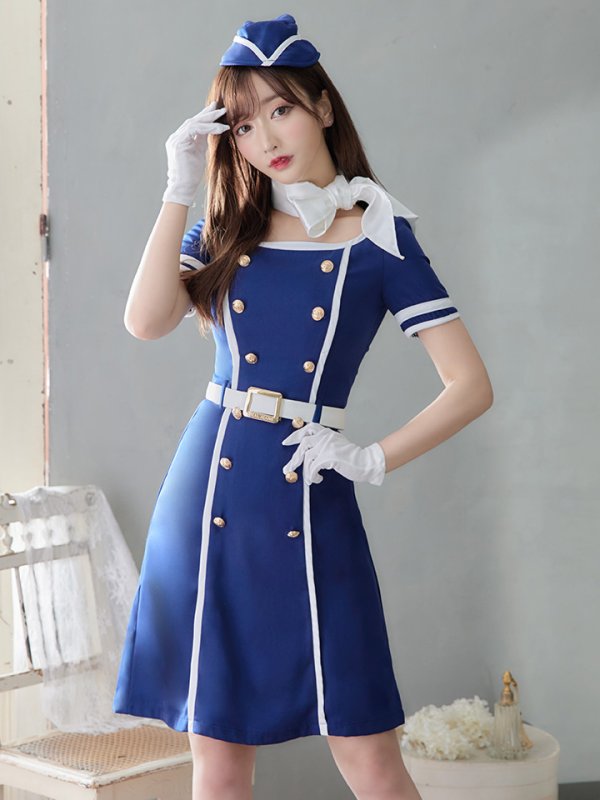 画像4: 【即日発送】CAコスプレセット【ハロウィン】5点セット CAコスプレセット [HC03]