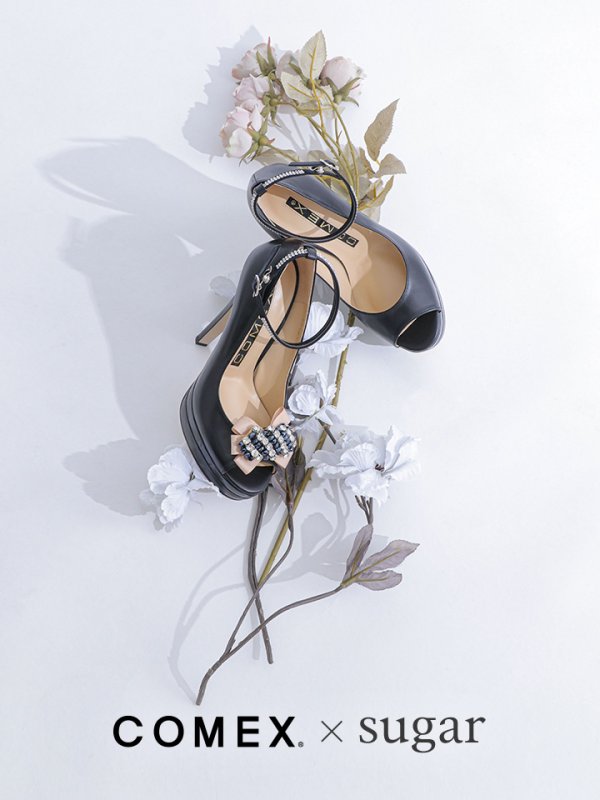 画像18: jewelsコラボ商品【COMEX】2color/ 14cmヒール/ ビジューバックル/ アンクルストラップ付き/ オープントゥパンプス[OF02]