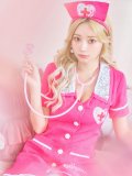 【値下げ！】【即日発送】【ハロウィン】ピンクナースコスプレセット【コスプレ2点セット】【S-Lサイズ/1カラー】(6731sockSB/ch02)[HC02]