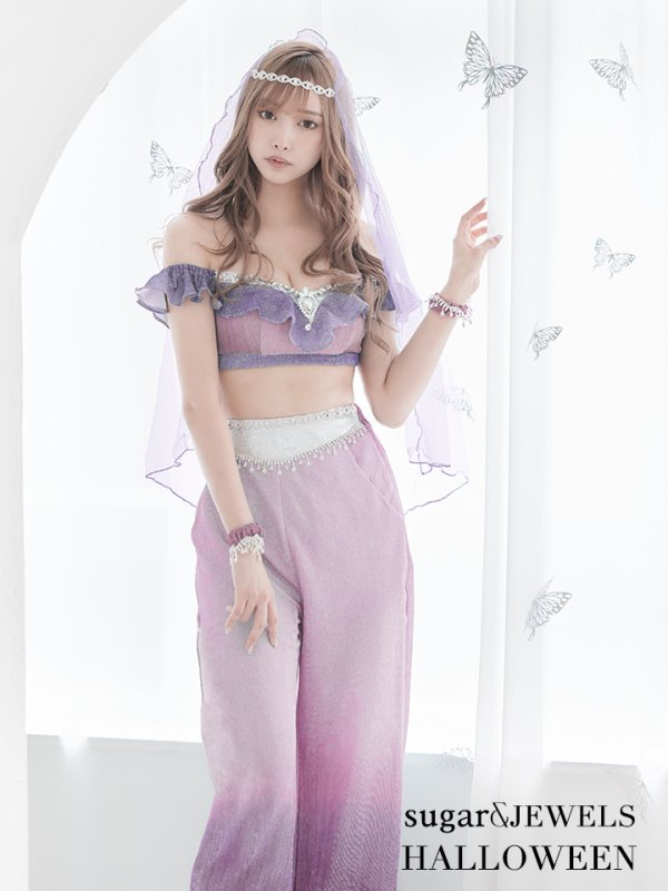 画像1: 【即日発送】アラビアンガールコスプレセット【ハロウィン4点セット】【S-Mサイズ/2カラー】[YMT]