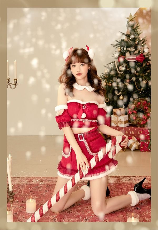 画像7: 【即日発送】【クリスマスコスプレ8点セット】【Malymoon/マリームーン】ファーポンポンサンタ【フリーサイズ/1カラー】[OF03]