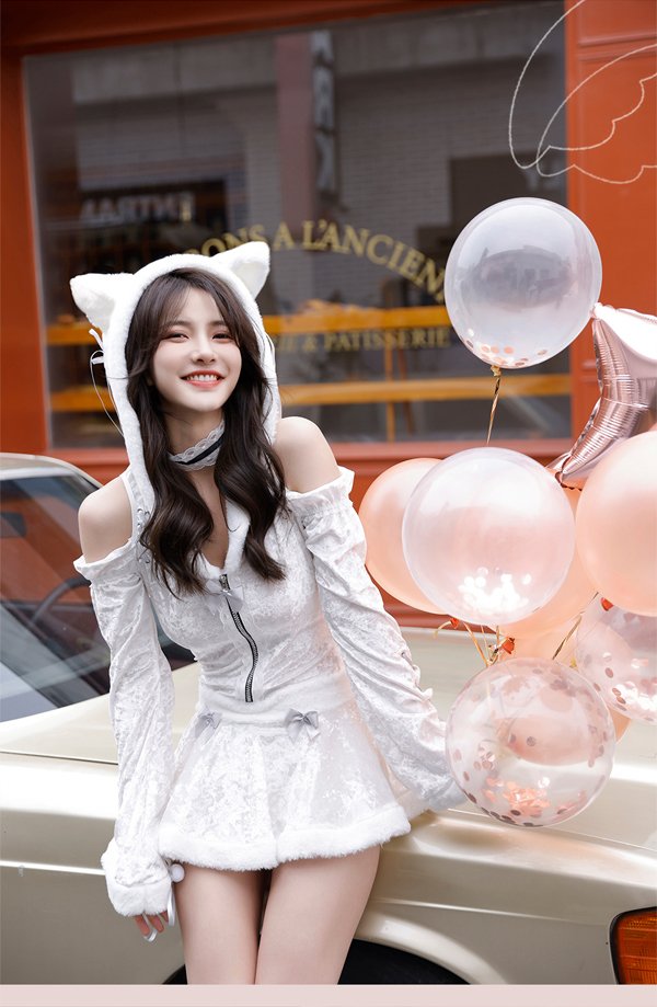 画像6: 【即日発送】ロングスリーブキャットエンジェル【マリームーン】【ハロウィンコスプレ4点セット】【フリーサイズ/1カラー】[HC03]