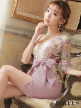 値下げ！再入荷！チュール/レース刺繍/ペプラム/リボン/キャバドレス/ミニドレス【XS-XLサイズ/1カラー】[OF04]【SB】dz