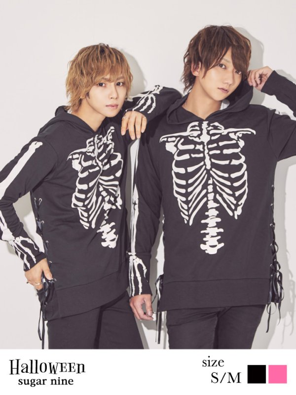 画像3: 【SALE!!】【即日発送】スカルプリントパーカーコスプレ【sugar nineハロウィンコスプレ】【S-Mサイズ/2カラー】【HC02】
