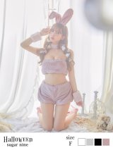 【即日発送!!】もこもこバニーコスプレ/アニマルコスプレセット【sugar nineハロウィンコスプレ6点セット】【FREEサイズ/4カラー】[YMT]