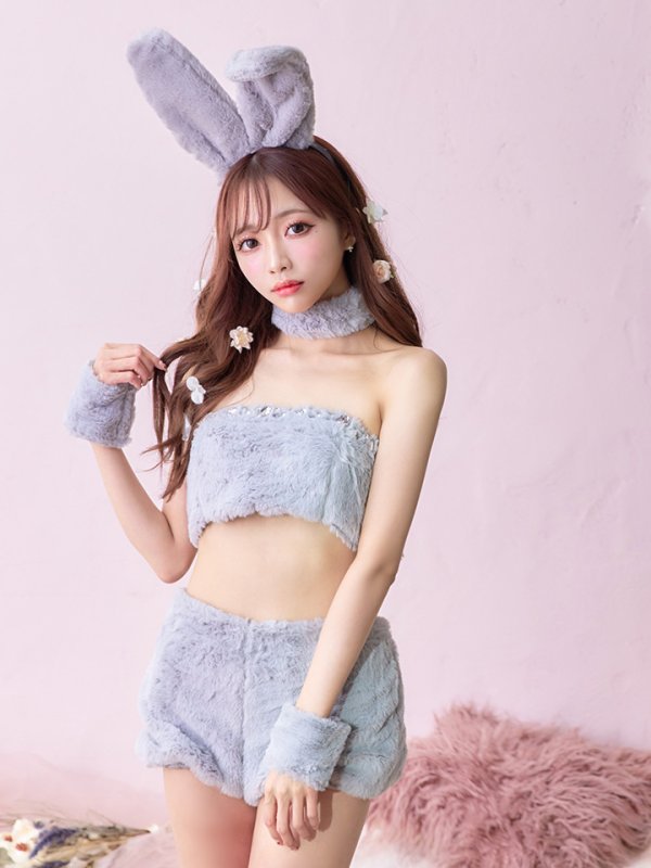 画像8: もこもこバニーコスプレ/アニマルコスプレセット【sugar nineハロウィンコスプレ6点セット】【FREEサイズ/4カラー】[HC03]