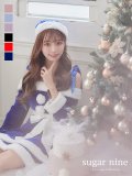 【即日発送！】【sugar nine サンタコス 4点セット】【S-XLサイズ/6カラー】グリッターリボン2段フレアサンタコスプレ[YMT]