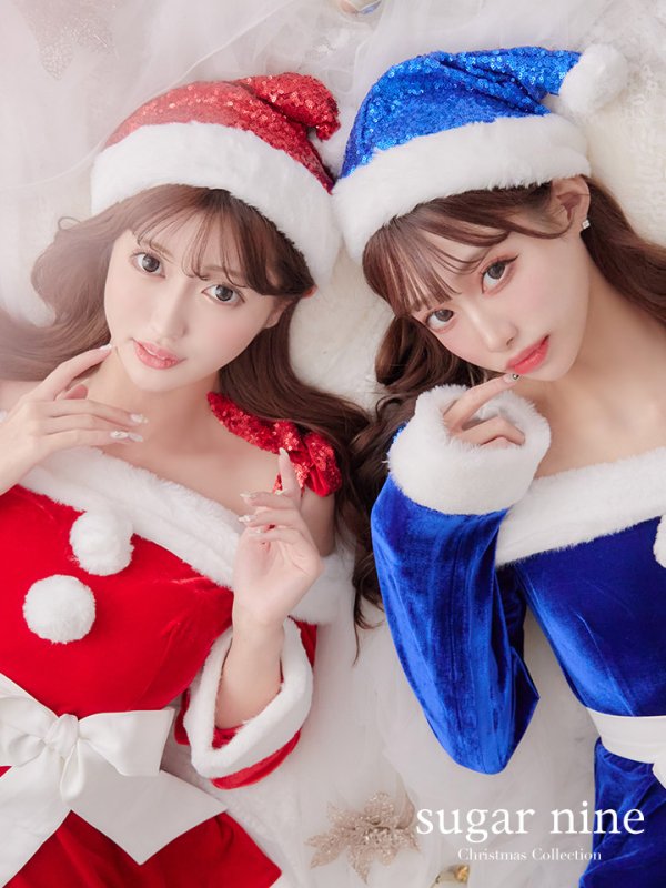 画像17: 【一部予約 / 11月中旬発送予定】【sugar nine サンタコス 4点セット】【XS-XLサイズ/8カラー】グリッターリボン2段フレアサンタコスプレ[YMT]