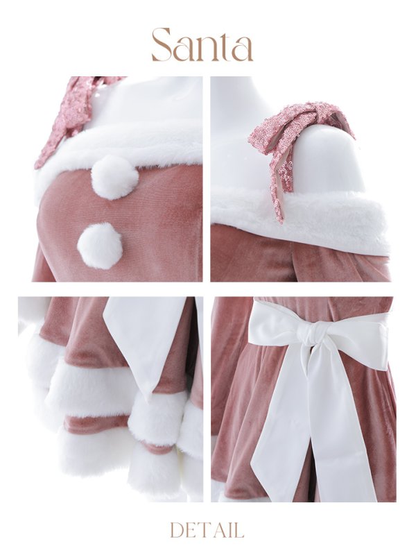 画像22: 【一部予約 / 11月中旬発送予定】【sugar nine サンタコス 4点セット】【XS-XLサイズ/8カラー】グリッターリボン2段フレアサンタコスプレ[YMT]