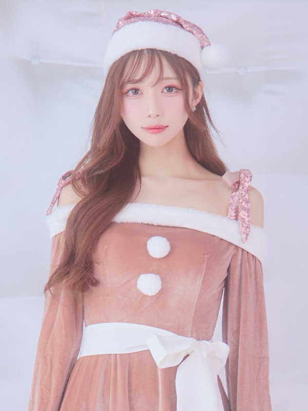 画像35: 【一部予約 / 11月中旬発送予定】【サンタコス 4点セット】【XS-XLサイズ/8カラー】グリッターリボン2段フレアサンタコスプレ[YMT]