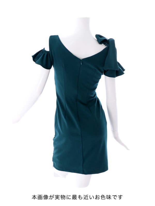 画像16: SALE!ノースリーブ/谷間見せ/レースアップ/オープンショルダー/タイトスカート/刺繍/レース/フリル/ミニドレス/キャバドレス【S-Lサイズ/2カラー】[OF01-U] 【SB】