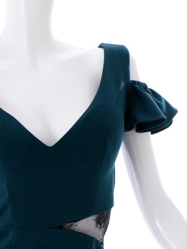 画像17: SALE!ノースリーブ/谷間見せ/レースアップ/オープンショルダー/タイトスカート/刺繍/レース/フリル/ミニドレス/キャバドレス【S-Lサイズ/2カラー】[OF01-U] 【SB】