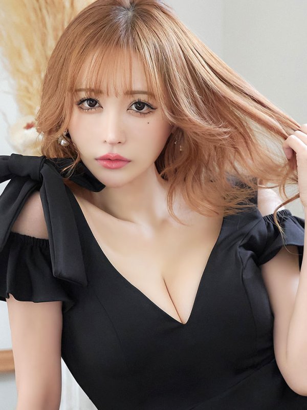 画像8: SALE!ノースリーブ/谷間見せ/レースアップ/オープンショルダー/タイトスカート/刺繍/レース/フリル/ミニドレス/キャバドレス【S-Lサイズ/2カラー】[OF01-U] 【SB】dzj