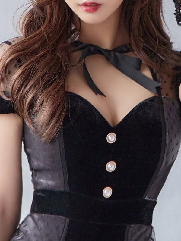 画像7: 【即日発送】ブラックドットレースバニーコスプレ【sugar nineハロウィン5点セット】【XS-Lサイズ/1カラー】[HC03/HC03]