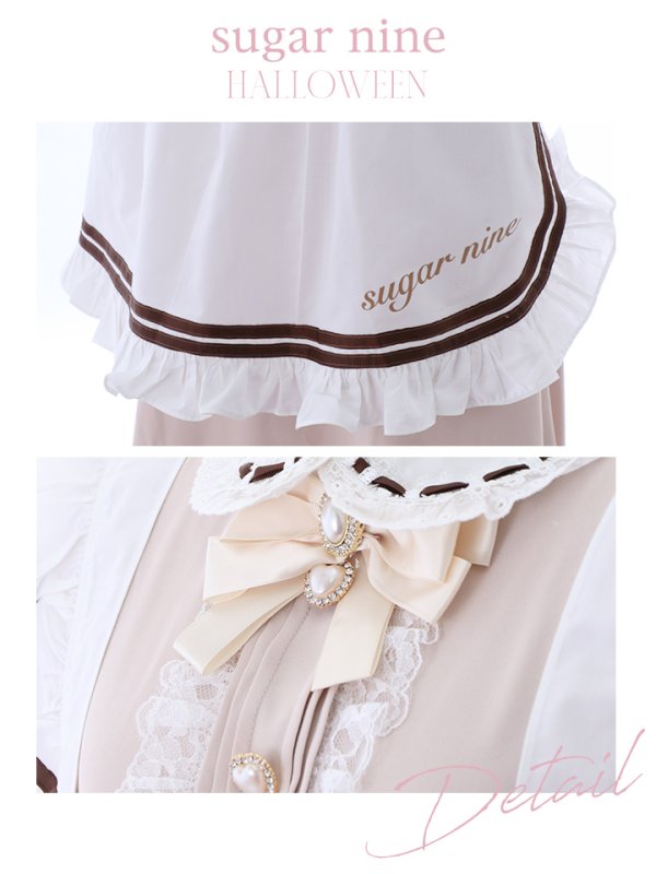 画像10: 【SALE!!】【即日発送】クラシカルメイドコスプレ【sugar nineハロウィン4点セット】【S-Lサイズ/2カラー】[OF01]