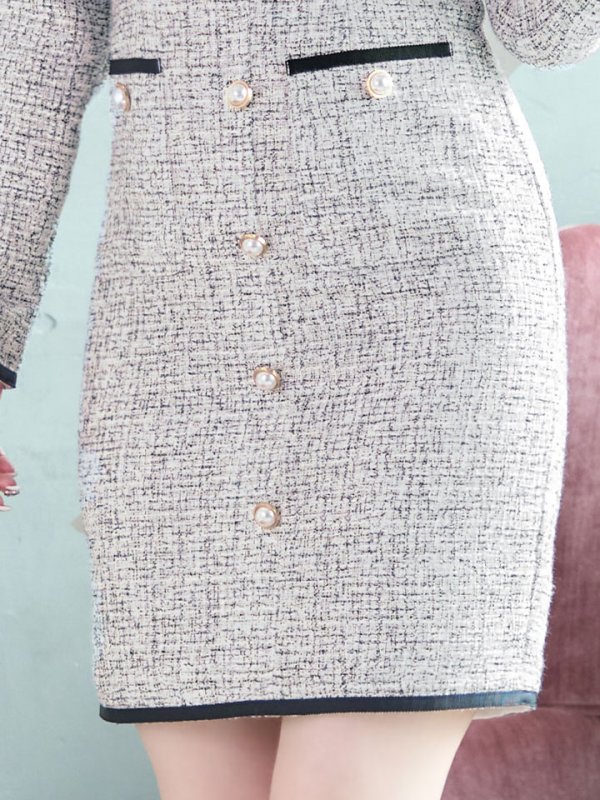 画像5: SALE!ジャケット付きツイードミニドレス/ツイード/胸元隠し/背中隠し/キャバドレス/ミニドレス【S-Lサイズ/1カラー】[OF01] [SB]