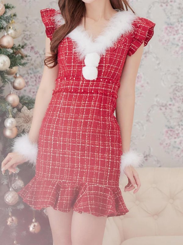 画像6: 【即日発送】ツイードマーメイドドレスサンタ【sugar nine サンタコス 4点セット】【S-XLサイズ/2カラー】[OF01]