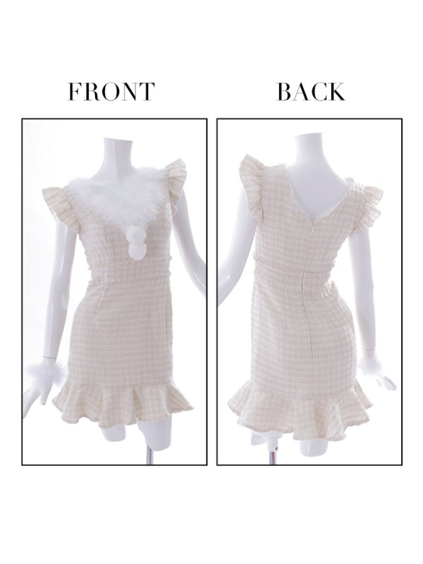 画像16: 即日発送!ファーショルダー/ マーメイド/ ツイードチェックサンタ【S-XLサイズ】[YMT]