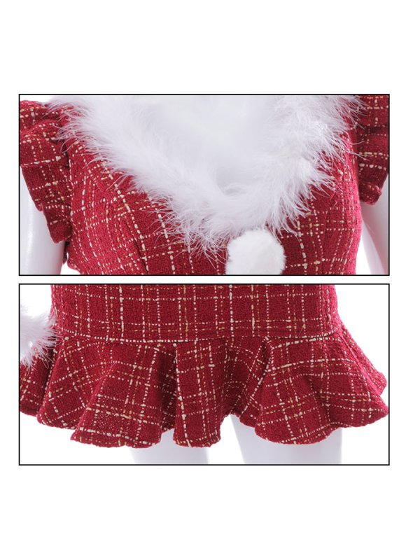 画像13: 即日発送!ファーショルダー/ マーメイド/ ツイードチェックサンタ【S-XLサイズ】[YMT]