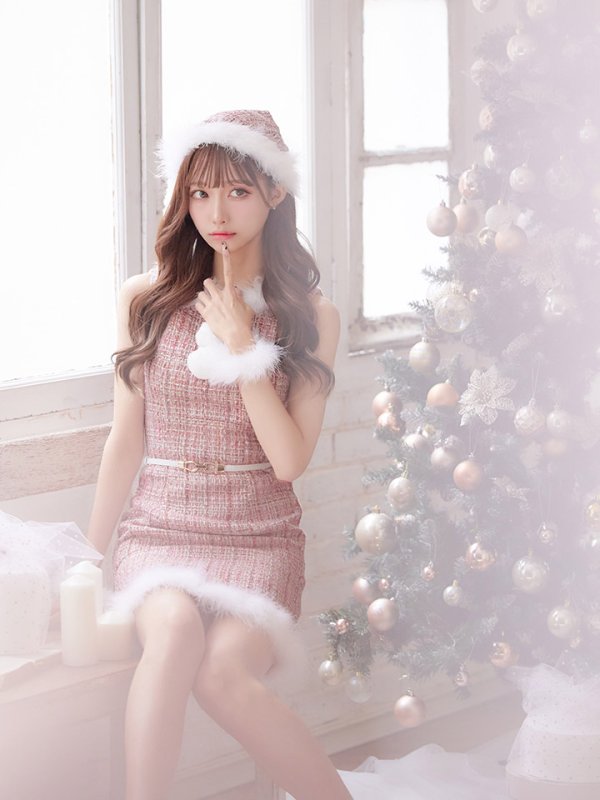 画像8: 【サンタセール！】ミディアム丈/ ツイード/ ワンピースタイトサンタ【sugar nine サンタコス 5点セット】【XS-XLサイズ/3カラー】[YMT]