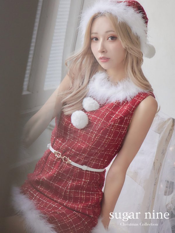 画像13: 【サンタセール！】ミディアム丈/ ツイード/ ワンピースタイトサンタ【sugar nine サンタコス 5点セット】【XS-XLサイズ/3カラー】[YMT]