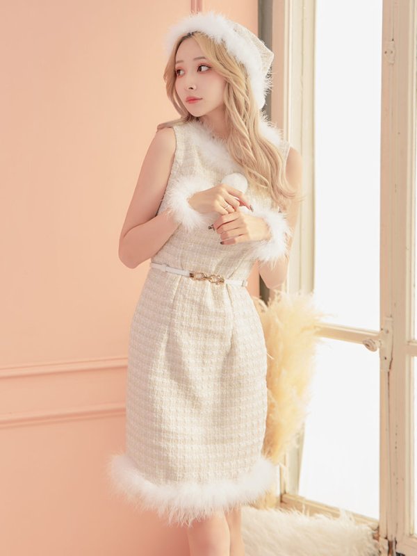 画像10: 【サンタセール！】ミディアム丈/ ツイード/ ワンピースタイトサンタ【sugar nine サンタコス 5点セット】【XS-XLサイズ/3カラー】[YMT]