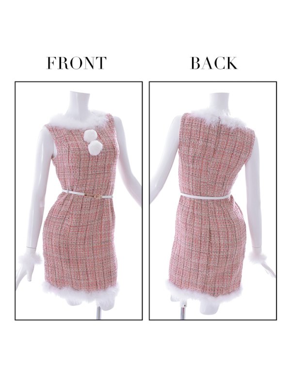 画像35: 【サンタセール！】ミディアム丈/ ツイード/ ワンピースタイトサンタ【sugar nine サンタコス 5点セット】【XS-XLサイズ/3カラー】[YMT]