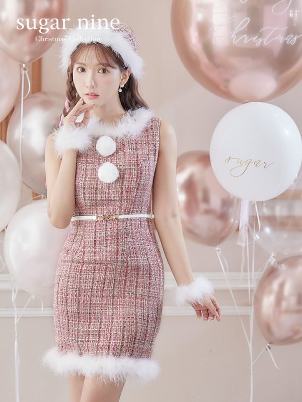 画像22: 【サンタセール！】ミディアム丈/ ツイード/ ワンピースタイトサンタ【sugar nine サンタコス 5点セット】【XS-XLサイズ/3カラー】[YMT]