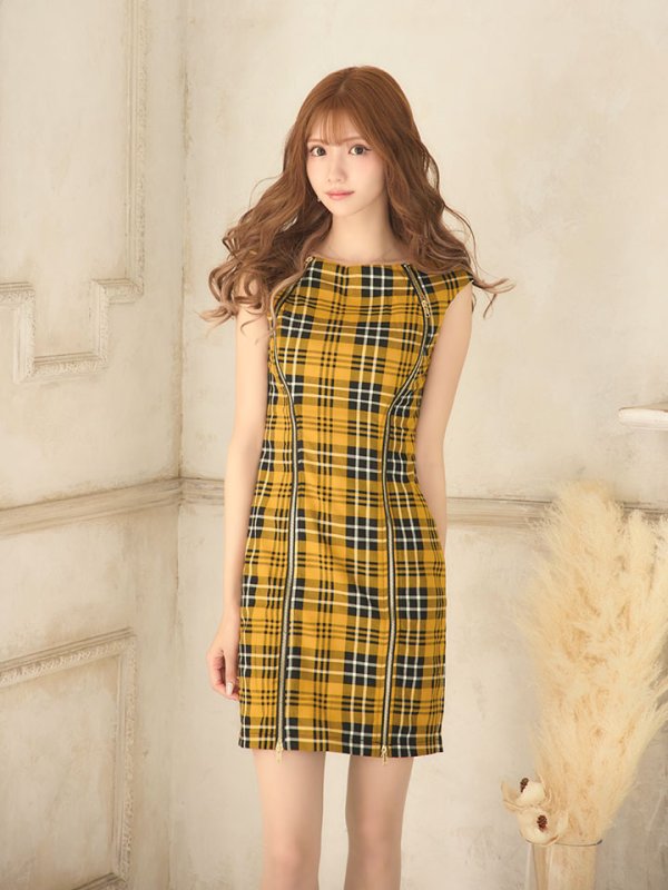 画像23: SALE!タータンチェックタイトドレス/ノースリーブ/ファスナー/胸元隠し/背中隠し/タイト/ミニドレス/キャバドレス/パッド無し/ワンピース 【XS-Lサイズ/3カラー】[OF01A]【SB】dzw
