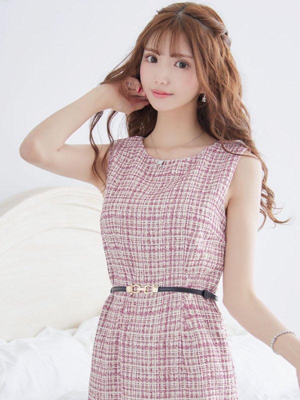 画像20: SALE!【新色登場！】ノースリーブツイードドレス/胸元隠し/背中隠し/ミニドレス/キャバドレス/パッド無し/ワンピース【XS-Lサイズ/3カラー】[HC02-X] 【SB】