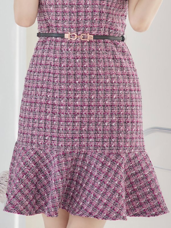 画像7: SALE!【新色登場！】ノースリーブツイードドレス/胸元隠し/背中隠し/ミニドレス/キャバドレス/パッド無し/ワンピース【XS-Lサイズ/3カラー】[HC02-X] 【SB】