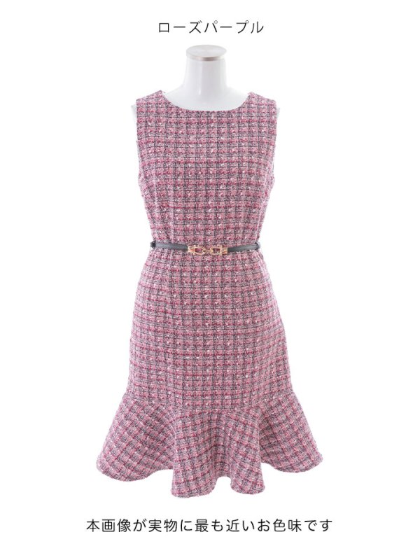 画像29: SALE!【新色登場！】ノースリーブツイードドレス/胸元隠し/背中隠し/ミニドレス/キャバドレス/パッド無し/ワンピース【XS-Lサイズ/3カラー】[HC02-X] 【SB】